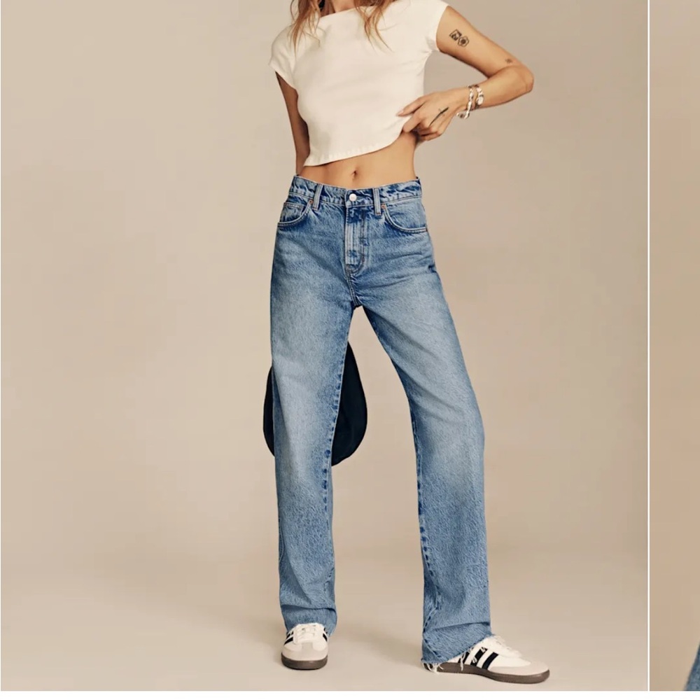 Reformation Light Blue Straight Leg Jeans